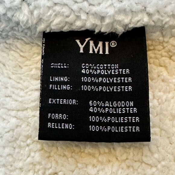 YMI Hooded Button Up Jacket Cream Colored Jacket | Size Large - Picture 5 of 13